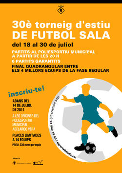 Cartell del 30&egrave; torneig d'estiu de futbol sala