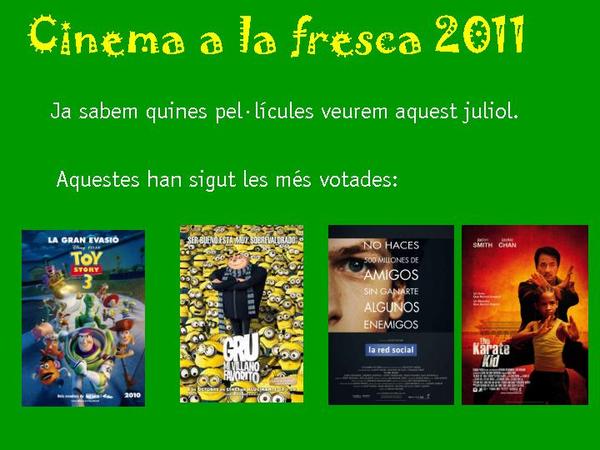 Pel·lícules del cinema a la fresca 2011