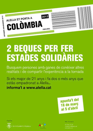 Cartell Beques estades solid&agrave;ries