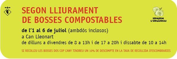 Lliurament de bosses compostables (juliol)