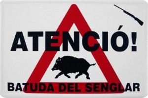 Senyalització batuda porc senglar