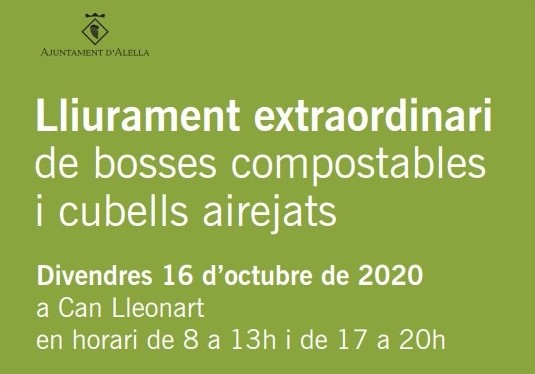 Lliurament especial de bosses compostables