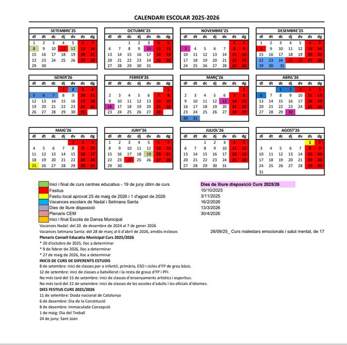 calendari escolar 2025-2026