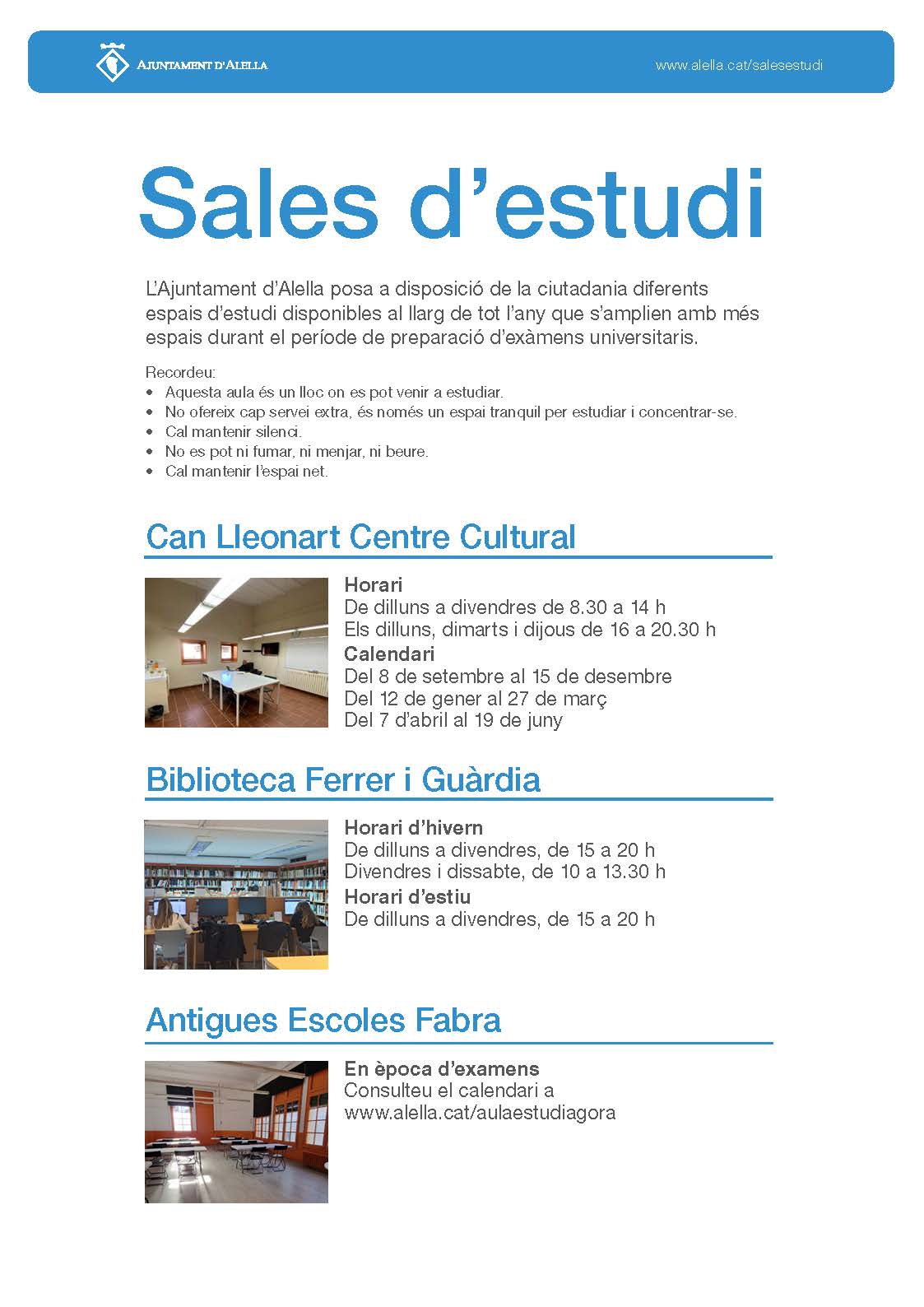 Sales d'estudi Sales d'estudi