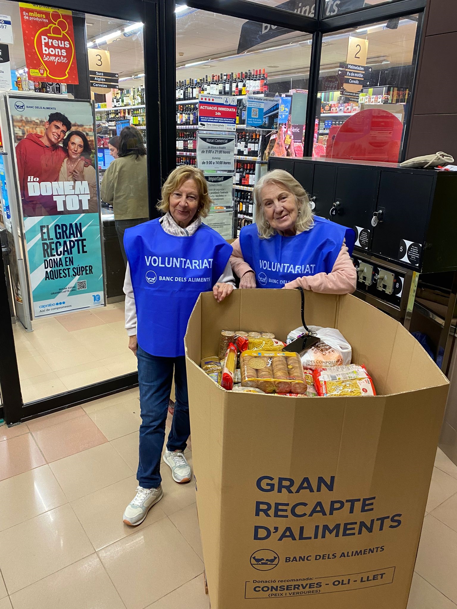 Alella recull 3.400 kg d'aliments en el Gran Recapte