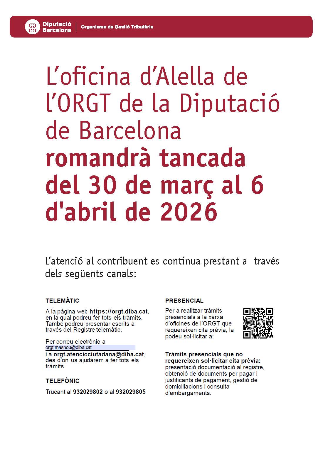 ORTG vacances Setmana Santa ORTG vacances Setmana Santa