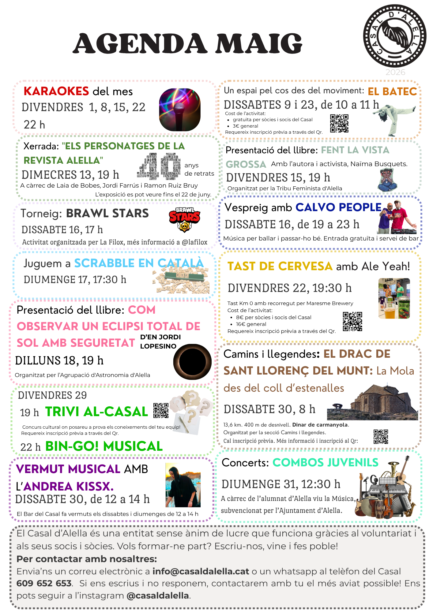 Activitats maig casal d'Alella