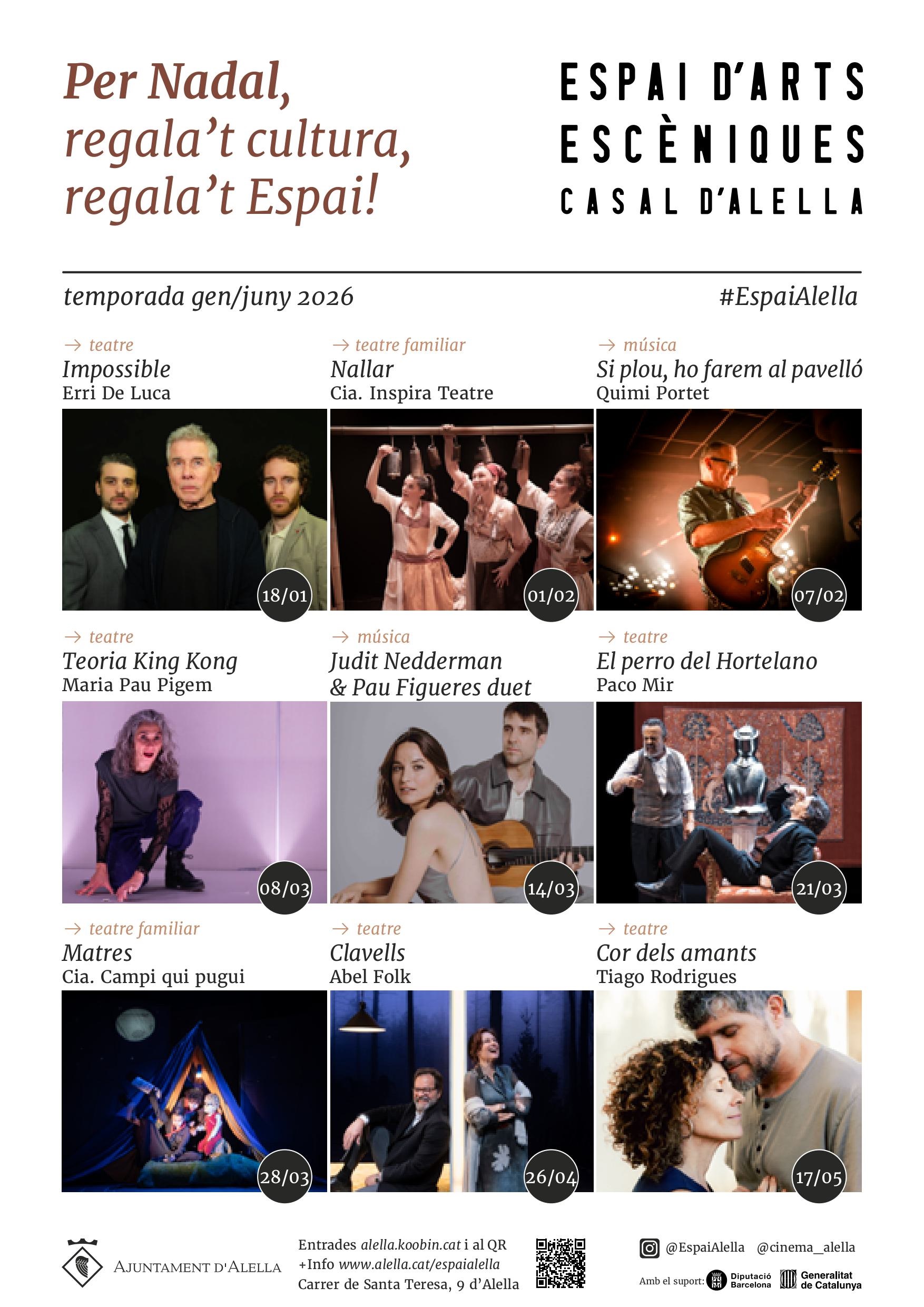 PER NADAL, REGALA'T CULTURA, REGALA'T ESPAI!