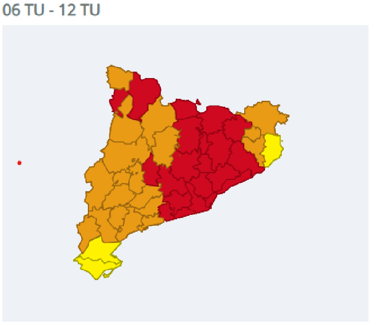 Mapa risc extrem fort vent