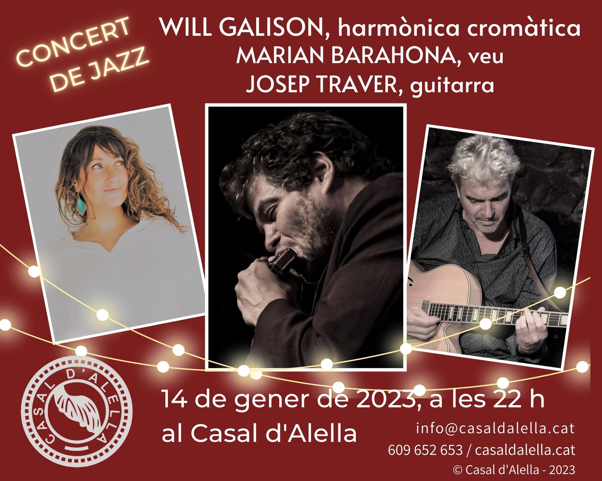 Concert de Jazz amb Will Galison, Marian Barahona i Josep Traver